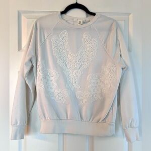 H&M white sweatshirt with details, XS